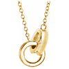 14k Yellow Gold Small Interlocking Circles Necklace