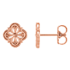 14k Rose Gold Vintage-Inspired Clover Stud Earrings
