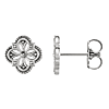 14k White Gold Vintage-Inspired Clover Stud Earrings