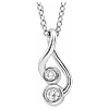 14k White Gold .07 ct tw Diamond Hold You Forever Necklace