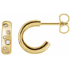 14k Yellow Gold 0.10 ct tw Diamond Offset Huggie Earrings
