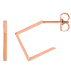 14k Rose Gold Open Square Hoop Earrings 5/8in
