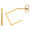 14k Yellow Gold Open Square Hoop Earrings 5/8in