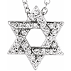 14k White Gold 1/8 ct tw Diamond Star of David Necklace