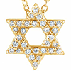 14k Yellow Gold 1/8 ct tw Diamond Star of David Necklace