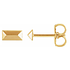14k Yellow Gold Tiny Bar Pyramid Earrings