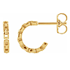14k Yellow Gold Chain Link Hoop Earrings 3/8in