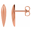14k Rose Gold Wedge Earrings with Knife Edge