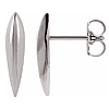 14k White Gold Wedge Earrings with Knife Edge