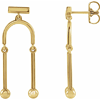 302 Fine Jewelry 14k Yellow Gold Pendulum Dangle Earrings