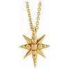 14k Yellow Gold Beaded Starburst Necklace