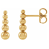 14k Yellow Gold Graduated Ball Post Earrings