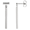 14k White Gold T Bar Dangle Earrings