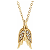 14k Yellow Gold .04 ct tw Diamond Angel Wings Necklace