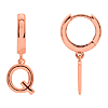 14k Rose Gold Mini Initial Q Single Hoop Earring