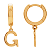 14k Yellow Gold Mini Initial G Single Hoop Earring