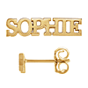 14k Yellow Gold Nameplate Earrings