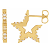 14k Yellow Gold 1/2 ct tw Diamond Star Hoop Earrings
