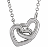 Sterling Silver Interlocking Hearts Necklace 16in