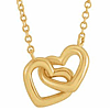14k Yellow Gold Interlocking Hearts Necklace