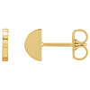 14K Yellow Gold Tiny Half Moon Earrings