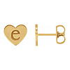 14k Yellow Gold Engravable Heart Earrings