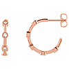 14k Rose Gold 1/3 ct tw Diamond Bezel-Set Hoop Earrings