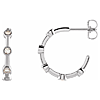 14k White Gold 1/3 ct tw Diamond Bezel-Set Hoop Earrings