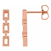 14k Rose Gold Chain Link Post Earrings