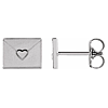 14k White Gold Heart Envelope Earrings
