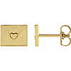 14k Yellow Gold Heart Envelope Earrings