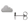 14k White Gold Tiny Cloud Earrings