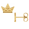 14k Yellow Gold Mini Crown Earrings
