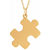 14k Yellow Gold Small Puzzle Piece Necklace