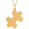 14k Yellow Gold Autism Small Puzzle Piece Necklace