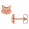 14k Rose Gold Tiny Cat Face Earrings