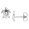14k White Gold Small Turtle Earrings