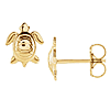 14k Yellow Gold Small Turtle Earrings 