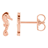 14k Rose Gold Mini Seahorse Earrings