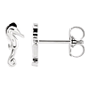 14k White Gold Mini Seahorse Earrings