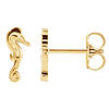 14k Yellow Gold Mini Seahorse Earrings
