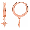 14k Rose Gold Hoop Earrings with Stars