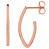 14k Rose Gold Open Teardrop Hoop Earrings 3/4in