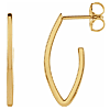 14k Yellow Gold Open Teardrop Hoop Earrings 3/4in