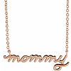 14k Rose Gold Mommy Script Necklace