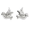 14k White Gold Tiny Bird Stud Earrings