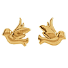 14k Yellow Gold Tiny Bird Stud Earrings