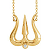 14k Yellow Gold Shiva Trishula Diamond Necklace