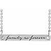 Sterling Silver Family is Forever Bar Necklace
