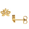 14k Yellow Gold Lotus Flower Earrings